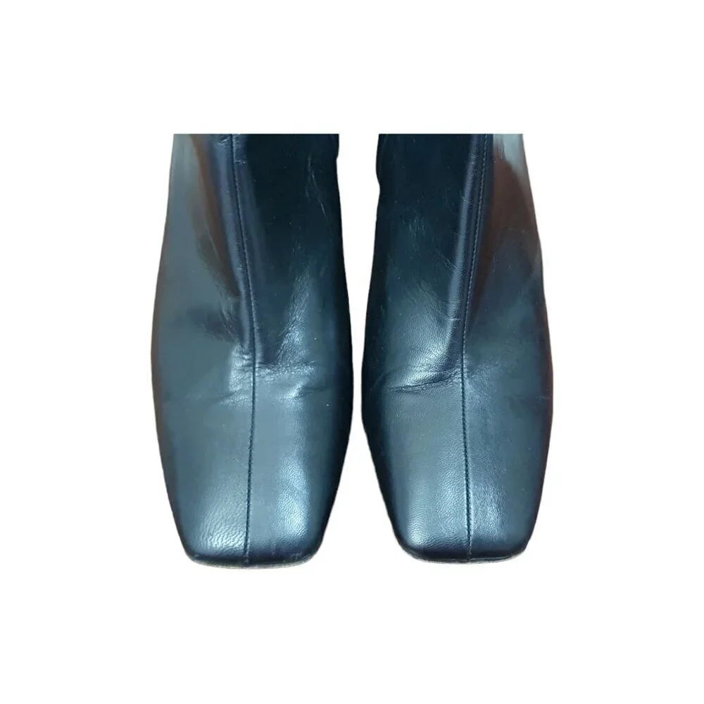 FABIO RUSCONI High Heels Ankle Boots In Black Leather Size 41/11